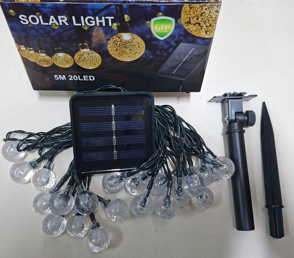 LUCES DE NAVIDAD SOLAR BOLITAS MULTICOLOR 5M-20 LED 