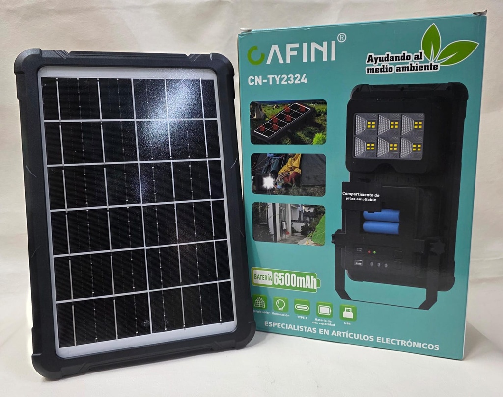 PANEL SOLAR CON LUZ LED Y CARGADOR |CN-TY2324|