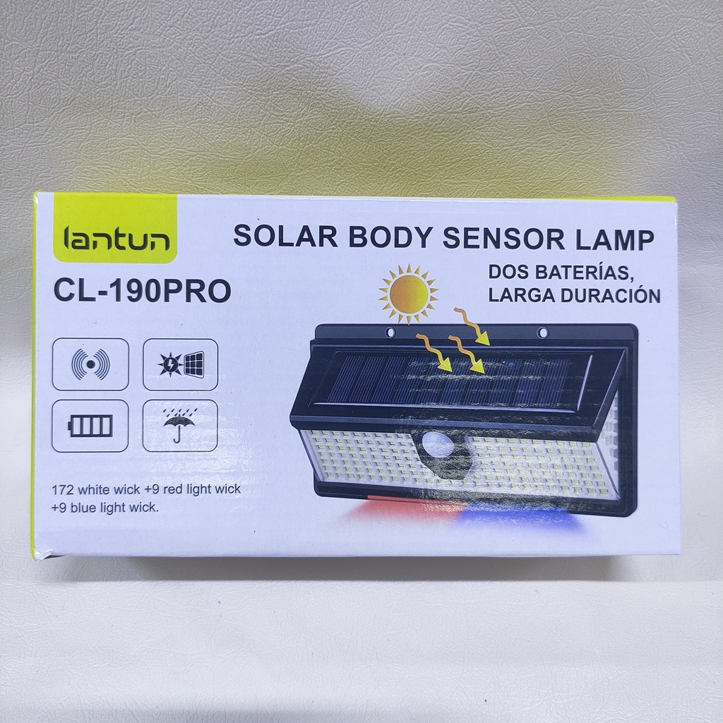 LAMPARA SOLAR CON SENSOR  |CL-S190|