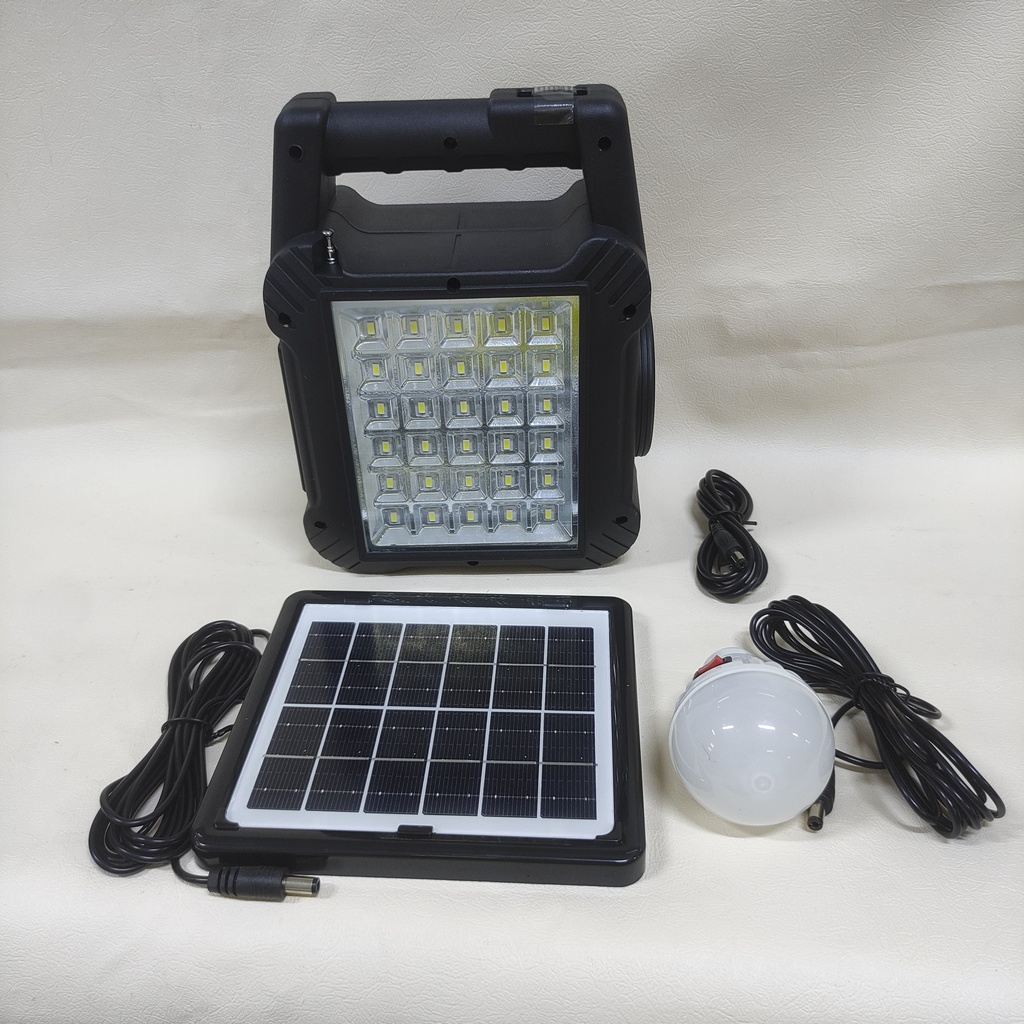 KIT RADIO , CARGADOR, LINTERNA CON PANEL SOLAR |GTS-1464|