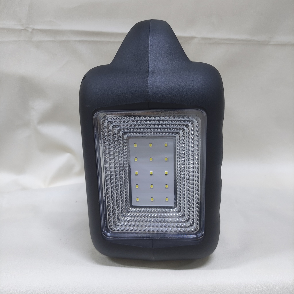 PARLANTE CON MICROFONO SOLAR , POWER BANK , LINTERNA Y FOCO