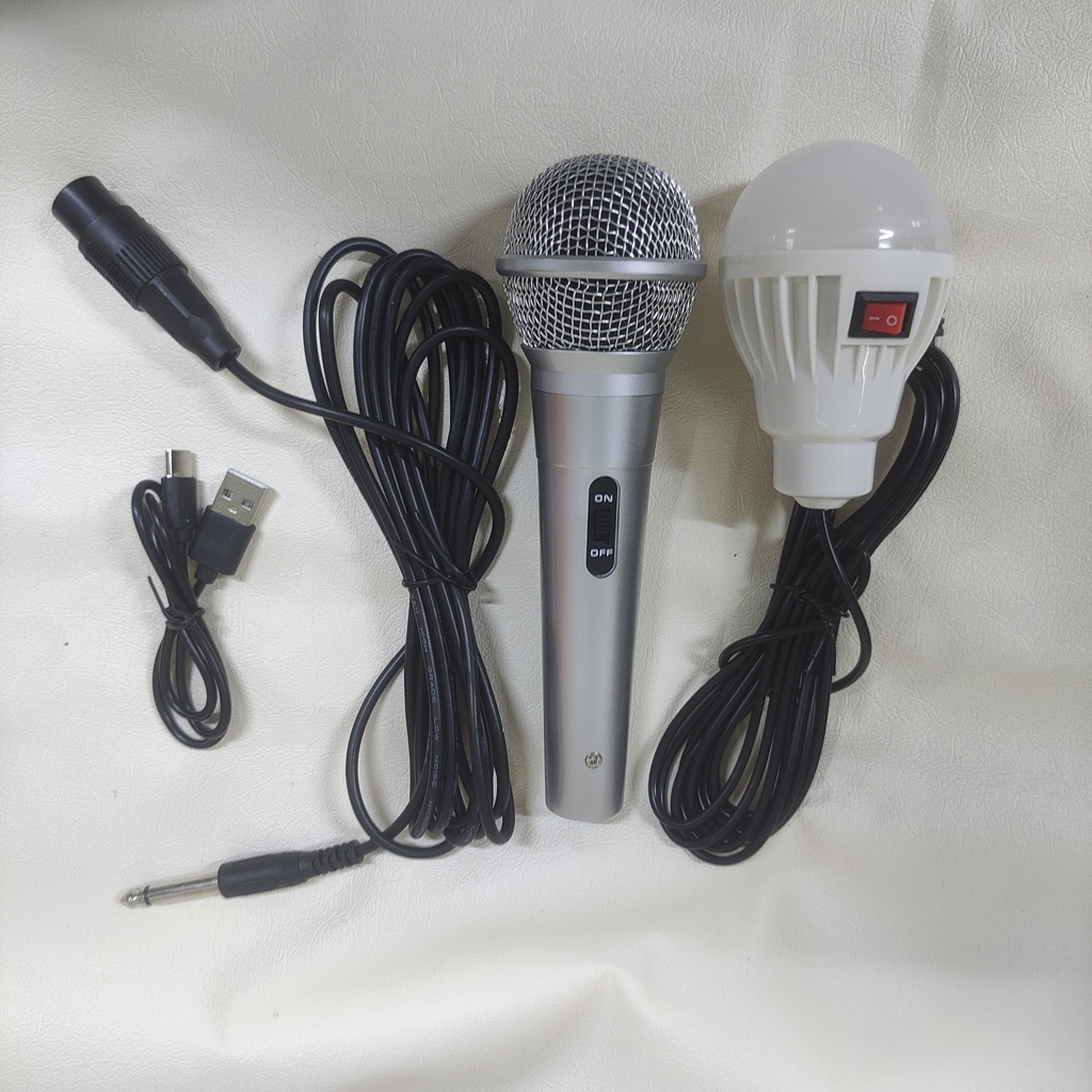 PARLANTE CON MICROFONO SOLAR , POWER BANK , LINTERNA Y FOCO