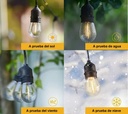 GUIRNALDA SOLAR DE 10m CON 20 FOCOS LUZ AMBAR |SD12146|