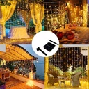 CASCADA DE LUCES SOLAR AMBAR  3X3M |SD12035|